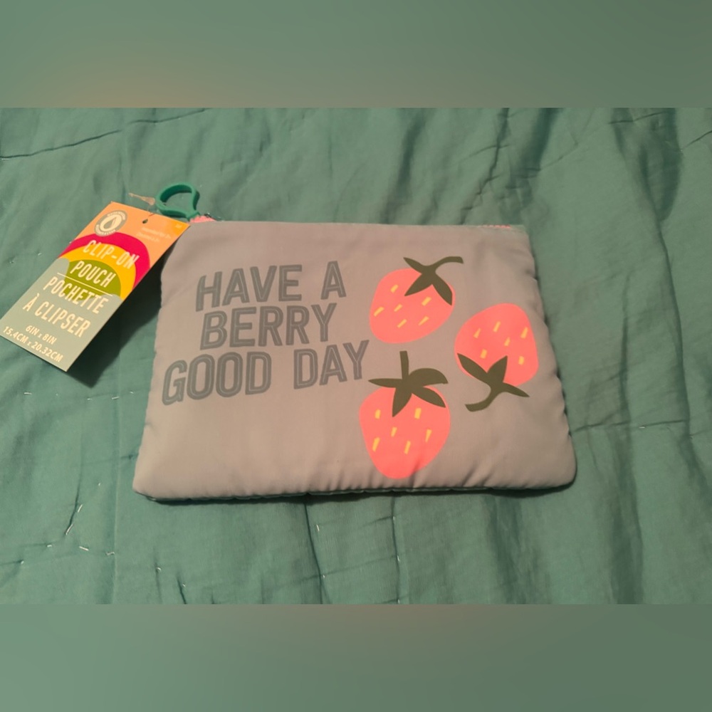 Pouch with Strawberry clip on